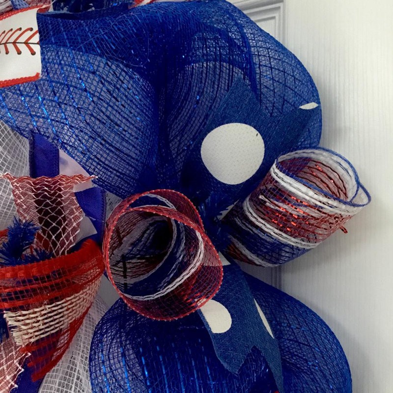 Couronne de baseball en maille intérieure / extérieure faite à la main, Chicago Cubs