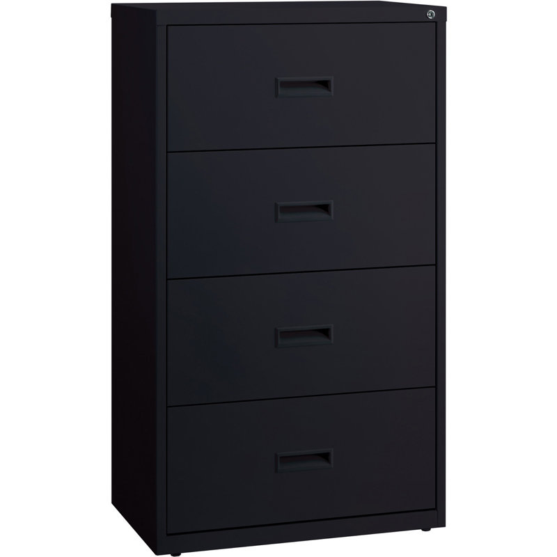 30'' Wide 4 -Drawer Steel File Cabinet, Black