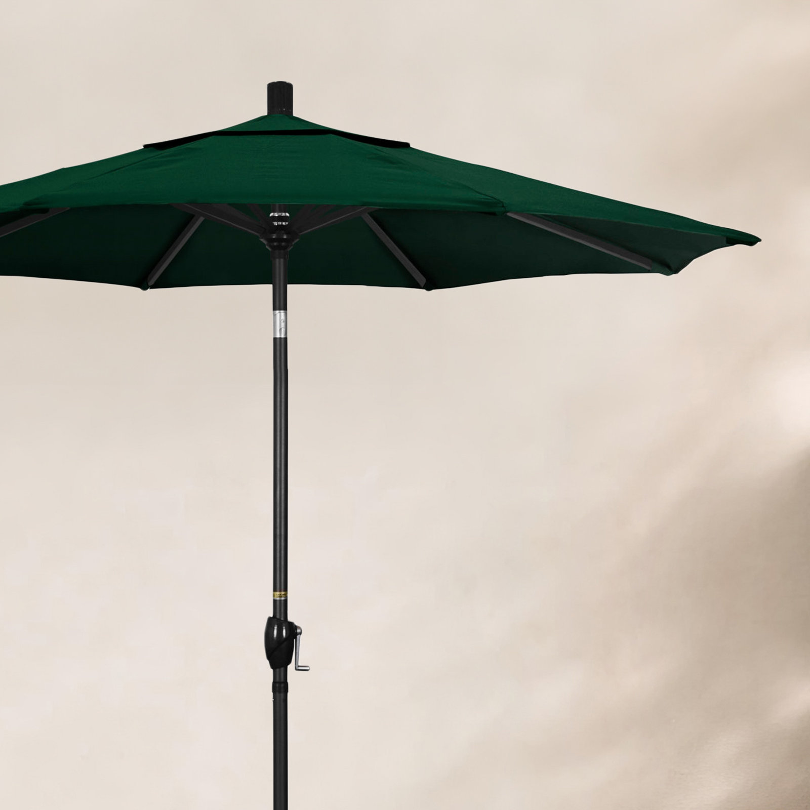 90'' Outdoor Umbrella, Olefin, Black, Hunter Green Performance