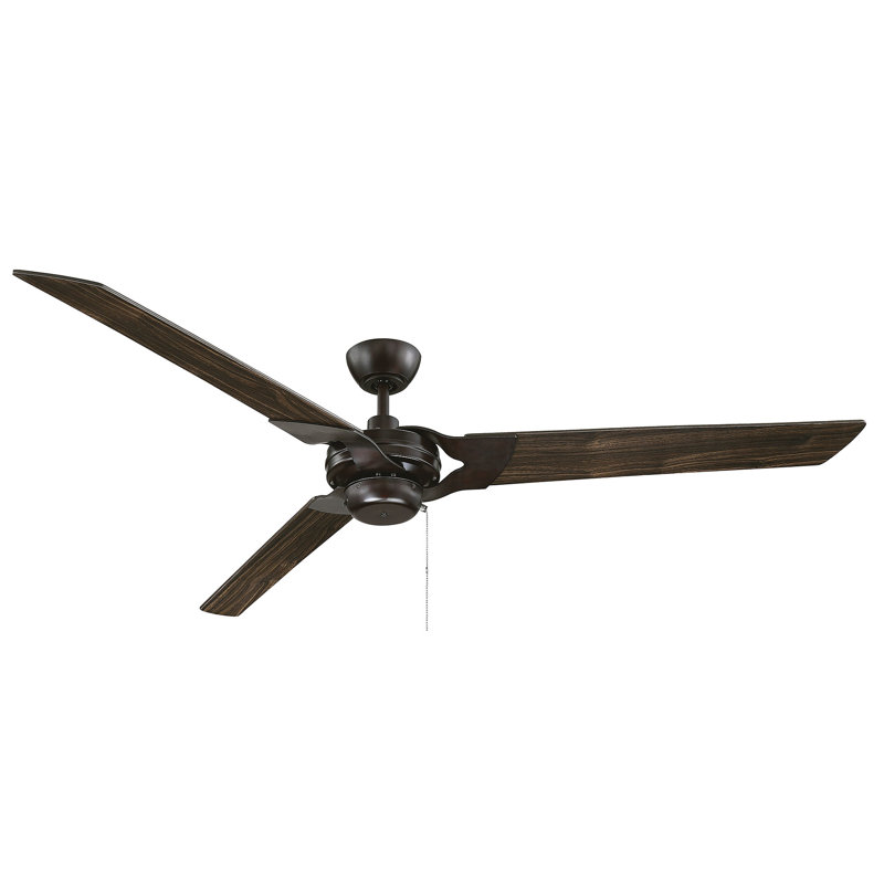 Ventilateur de plafond standard à 3 pales 62 po Graysen avec chaîne de traction, Bronze anglais
