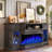 Alvilda 3-Sided Glass Farmhouse Fireplace TV Stand-85525478