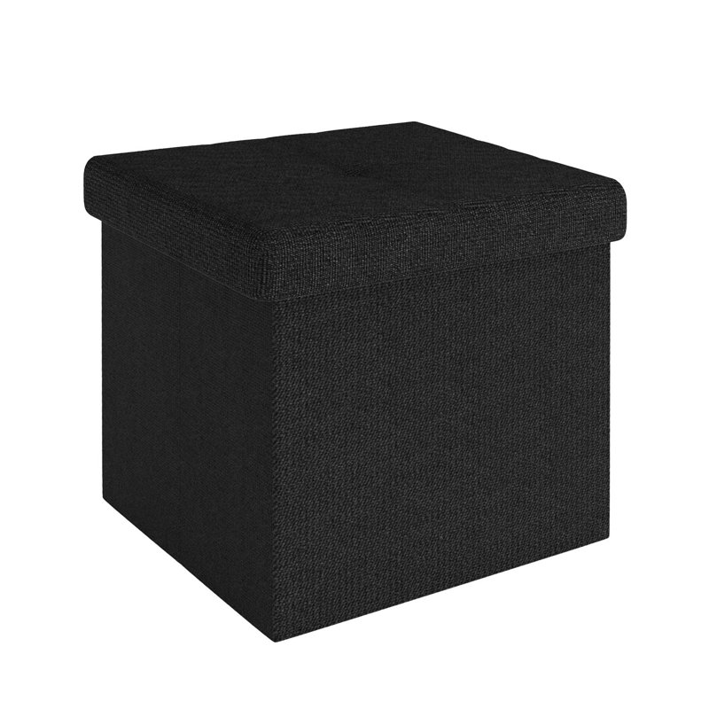 Ronta Ottoman, Black, 30" H x 30" W x 30" D
