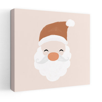 «Happy Santa Claus», portrait contemporain abstrait, reproduction d'art murale
