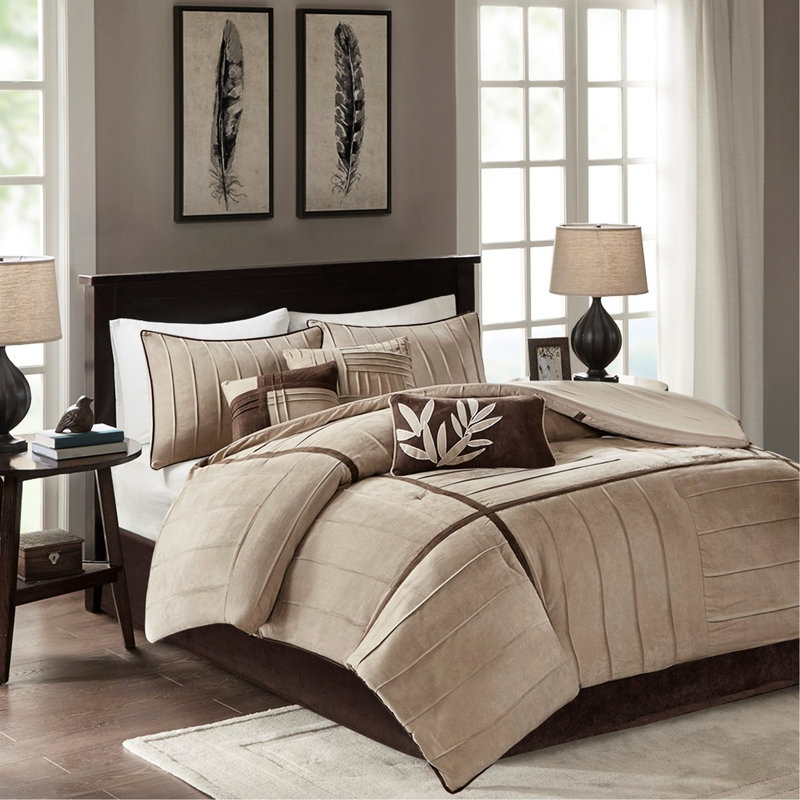 Literie en faux suède double beige - Édredon doux et confortable au cachet esthétique