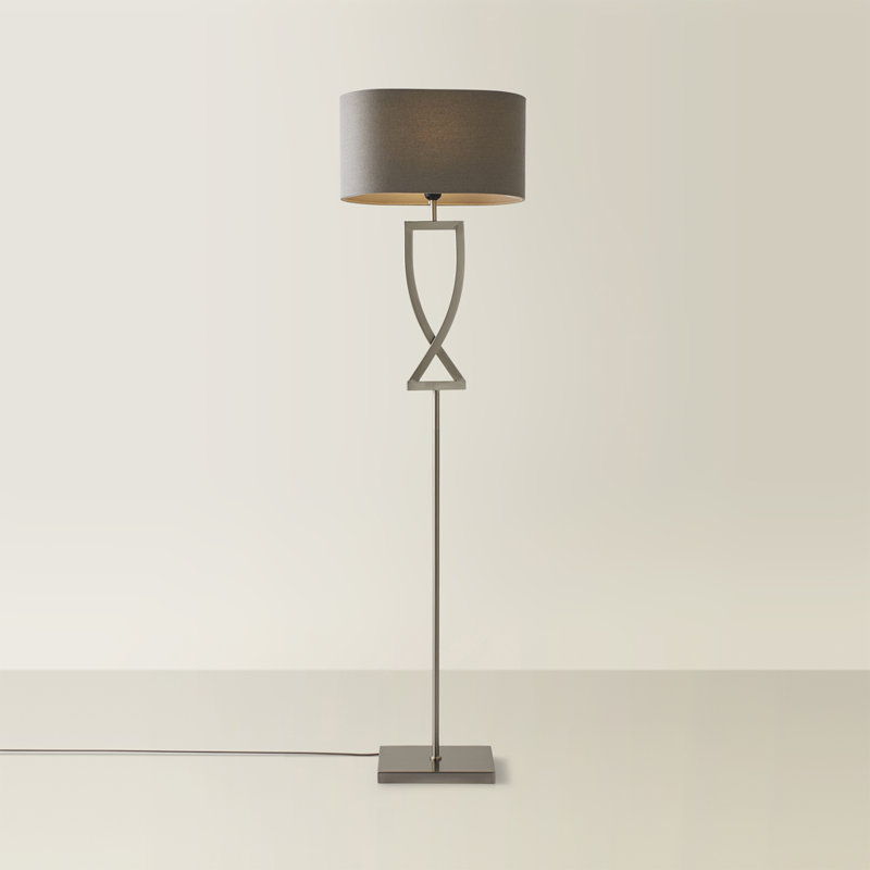 Bultema 145.5cm Traditional Floor Lamp, Brushed Chrome