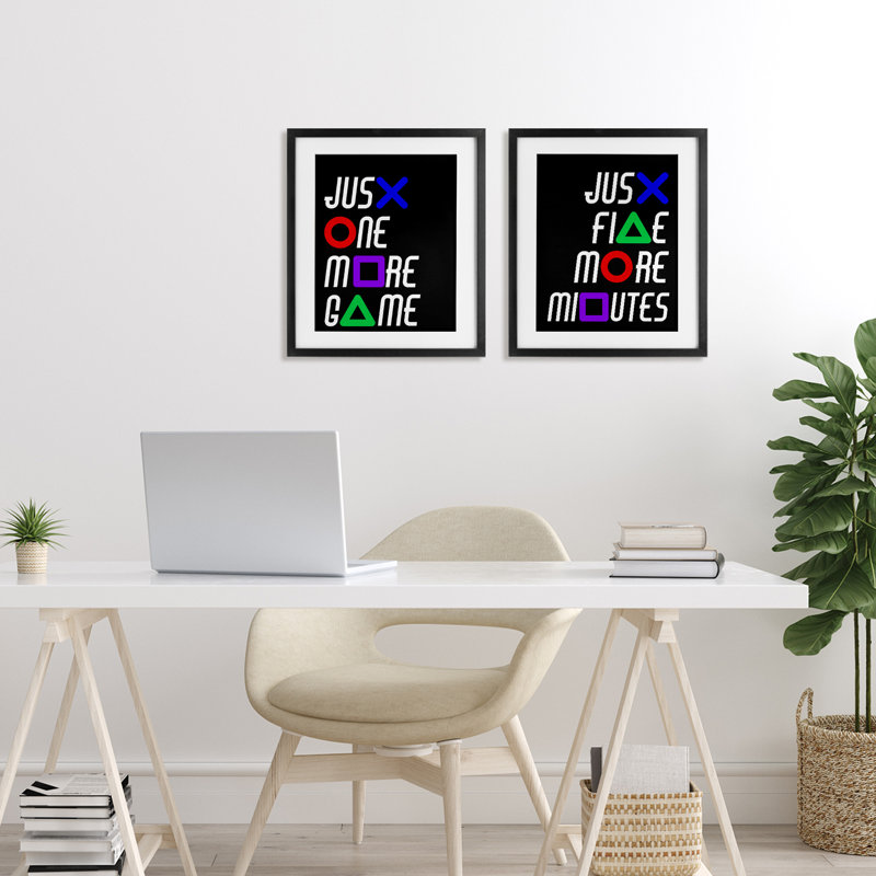 Ensemble de 2 jeux sous-verres Gamer, Cadre noir minuit, H 16 po x l 13 po