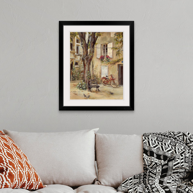 Provence Village I, reproduction d'art, H 32 po x l 27 po x p 1 po, Cadre noir