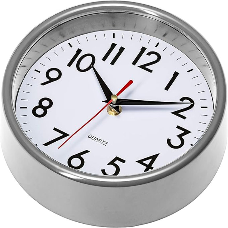 Horloge murale Bernhard Products à horloge murale à quartz de 8 po de qualité silencieuse sans pile pour la maison Cuisine Chambre à coucher Salle de bain Salle de classe Chambre de bébé Facile à lire