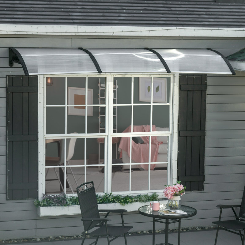 EvoNet 96cm W x 303cm D Polyester Cover Retractable Door / Window Awning