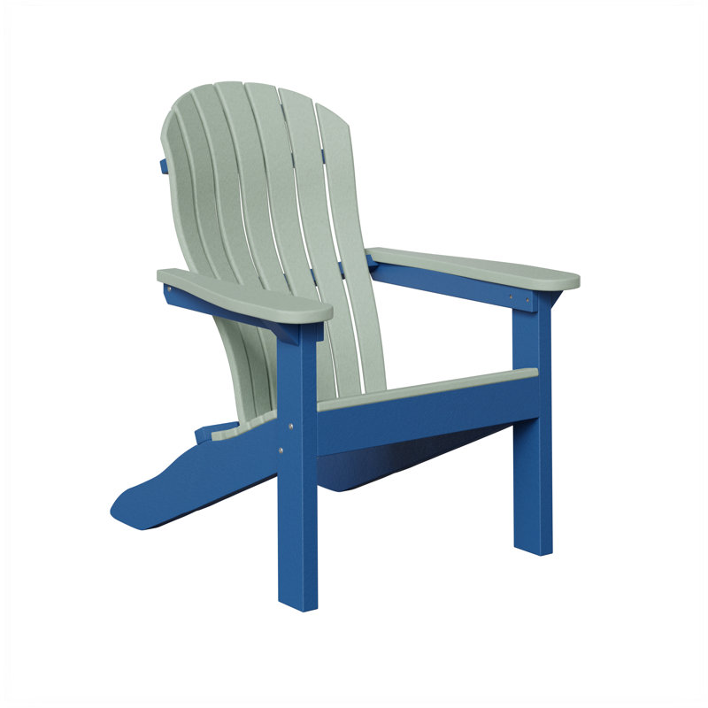 Berlin Gardens Contour Adirondack Chair, Seafoam with Pacific Blue