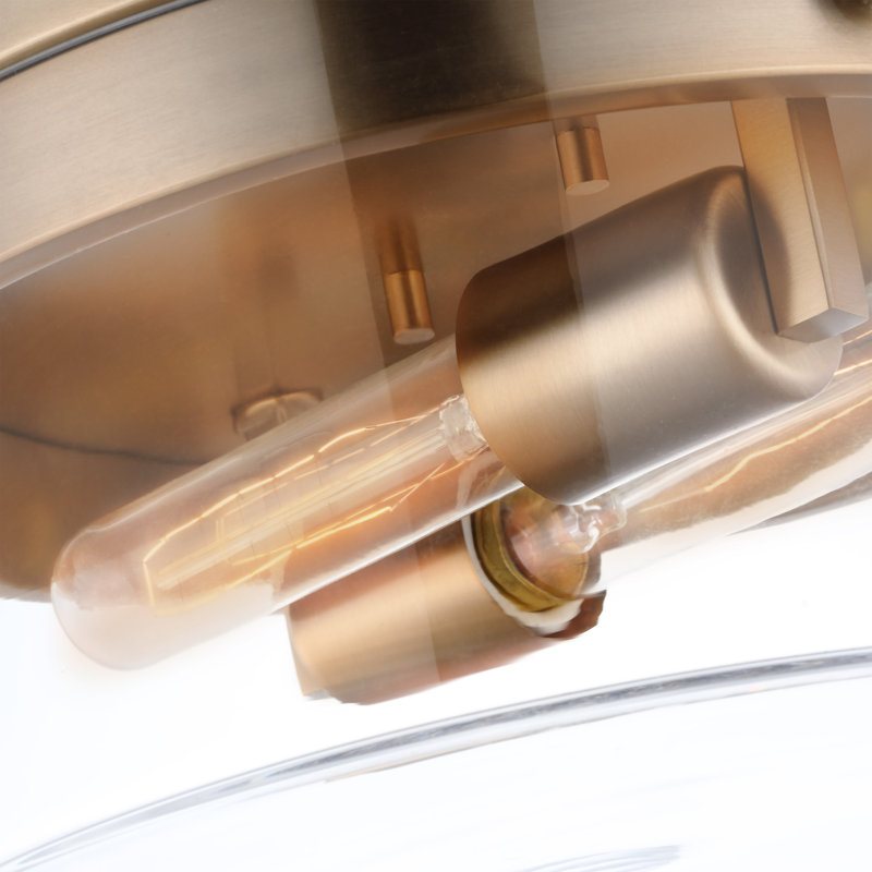 Plafonnier encastré 2 lumières Barahona, H 6 po x l 14,25 po x P 14,25 po, Bronze brillant