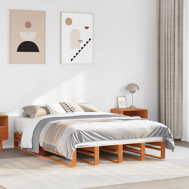 Bed, Kingsize (5'), Wax Brown