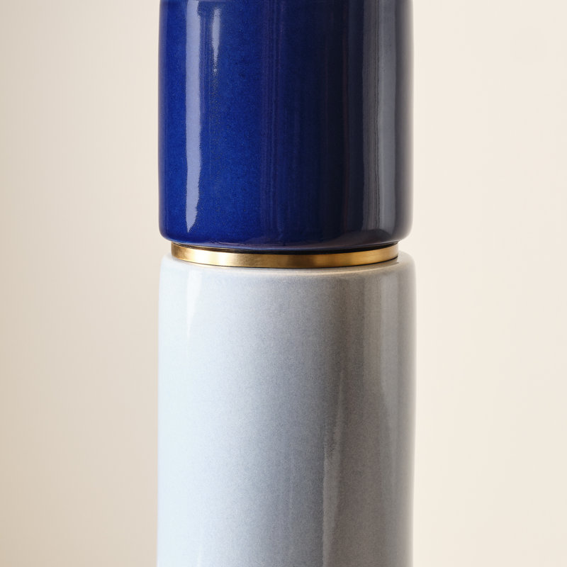 Cade Table Lamp, Polar Blue/Crystal Cobalt