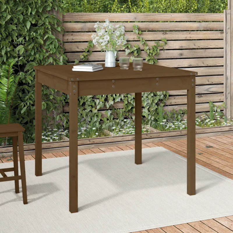 Lashelle Square Pine Outdoor Dining Table , 82.5cm cm W 82.5cm cm D, Honey Brown