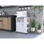 Armoire à porte simple inférieure H 29 po, une tablette ouverte, trois tablettes latérales, blanc