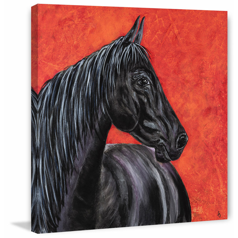 «Ebony Dale Horse», reproduction sur toile tendue, H 48 po x l 48 po x P 1,5 po
