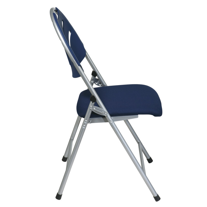 Chaise pliante Hathcock (paquet de 4), Argent / Bleu