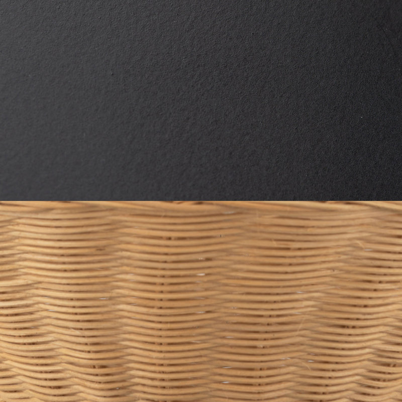 Bridgette Rattan Semi Flush Mount, Black