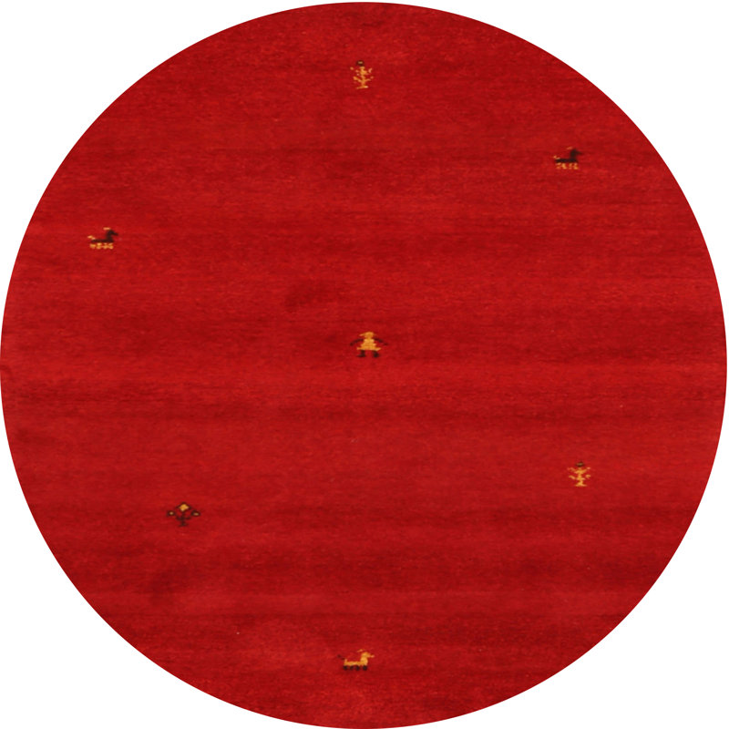 Tapis rouge / jaune Dodie, Rond 7 pi