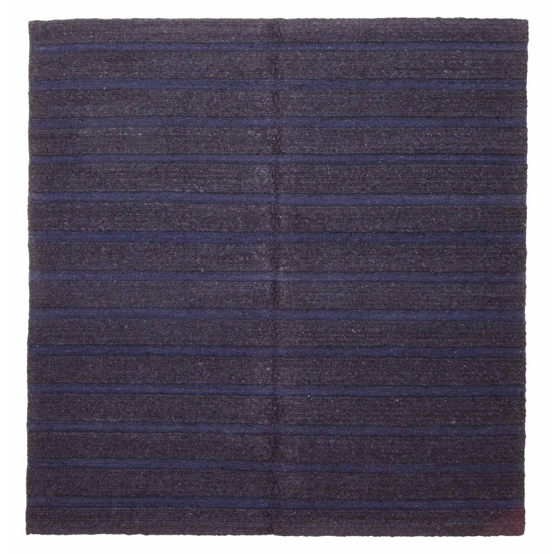 Tapisserie bleu marine naturelle 6 pi 7 po x 6 pi 8 po Kilim