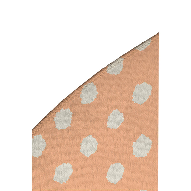 Grunge Dot Non-Slip Outdoor Rug, Round 5'