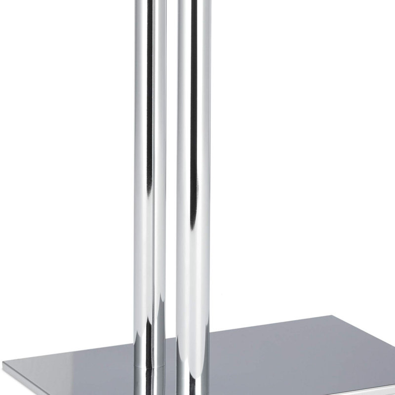 2 Rails Freestanding Chromed Blanket Rack Silver