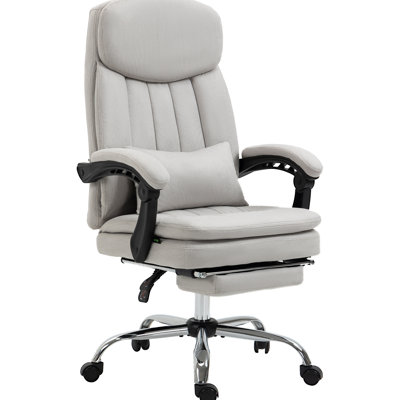 Heated Reclining Chair - Microfibre, Lumbar Support, Massage, Swivel, Gray Office Use Seat, Microfibre With Adjustable For Comfort