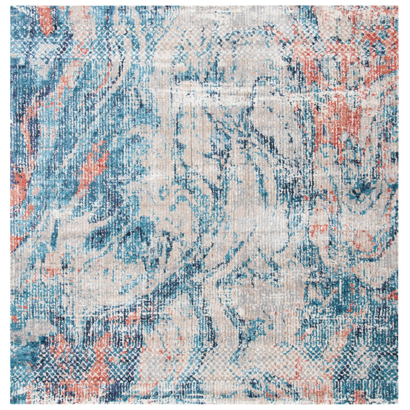 Madison Performance Abstract Rug, Square 6'7"
