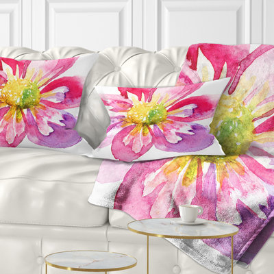 Floral Full Bloom Flower Lumbar Pillow
