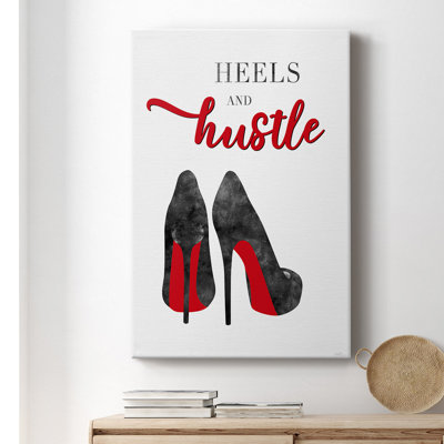 Toile tendue avec châssis Red Heels and Hustle - prête à être accrochée