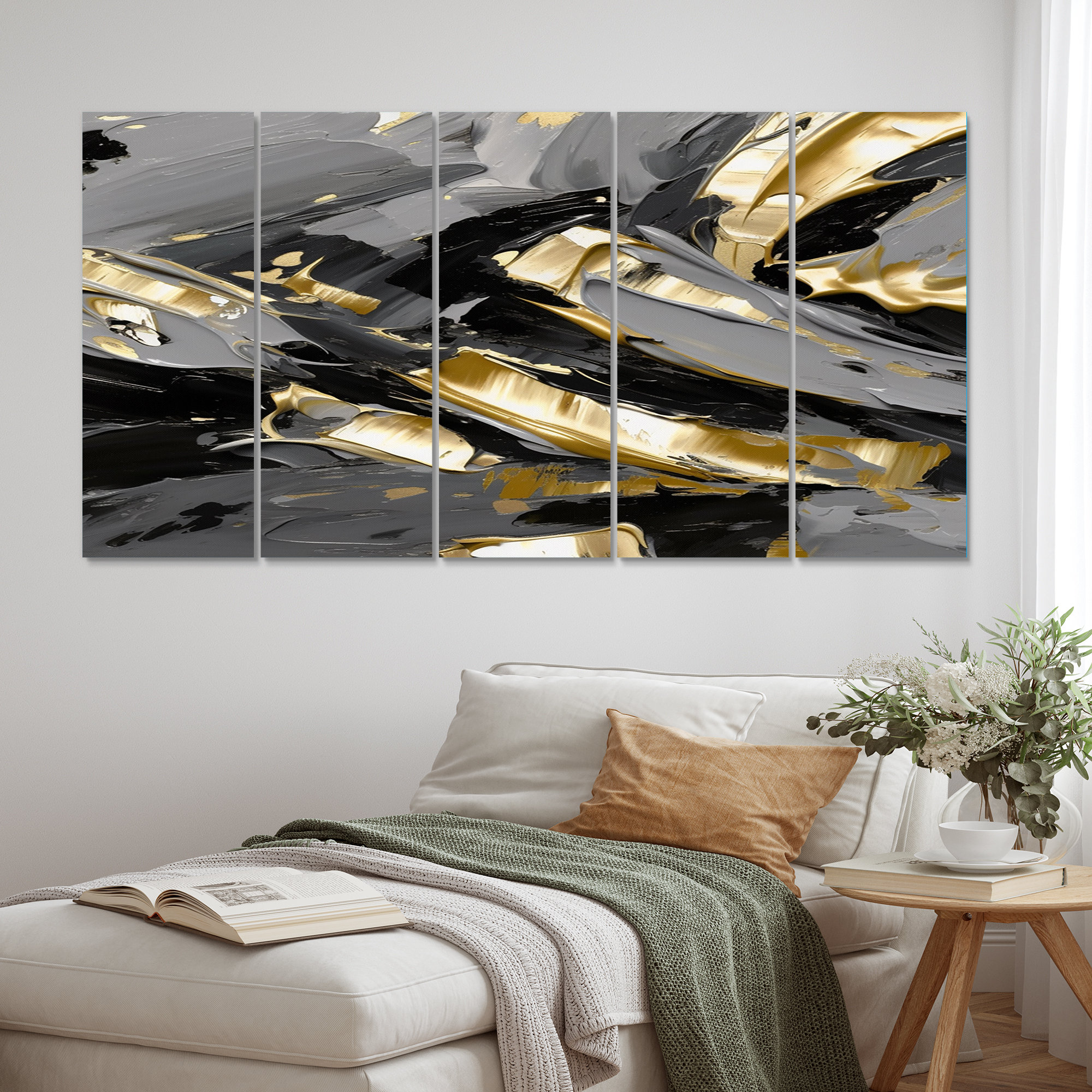 Wrought Studio™ Imminent Bliss Bold Textured Gold And Black III ...