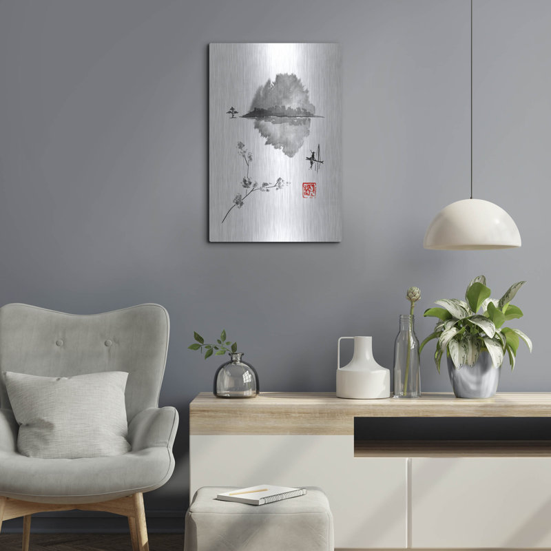 «Fisherman» par Pechane, art mural en métal, H 24 po x l 16 po
