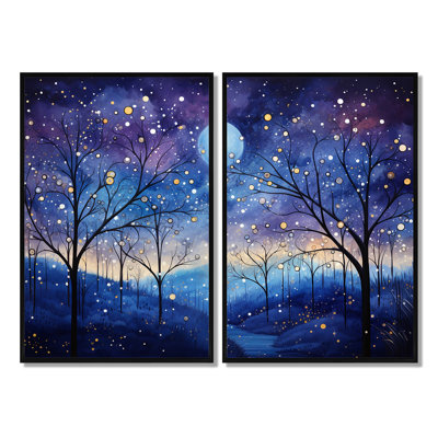 Indigo Dreams III - Landscapes Abstract Wall Art Set Of 2