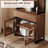 Modern 72" Tall Bookcase With Drawer And Open Book Shelfs, Library Book Shelf With Glass Doors Storage Cabinet, Wood Freestanding Bookshelf For Home Office, Living Room, Brown-636969202-636969204-636969206