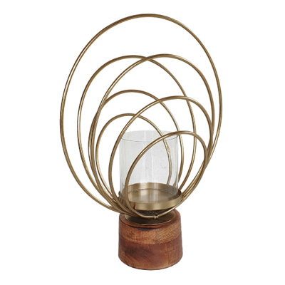 Candle Holder Gold/Brown