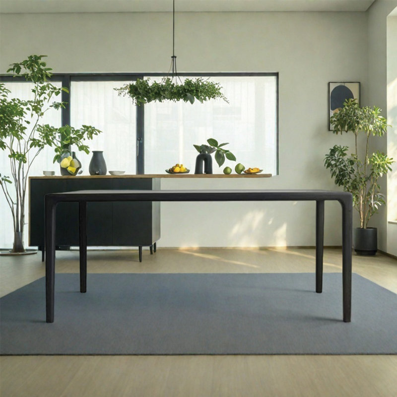 Solid wood craft dining table, 29.52" H x 55.11" L x 31.49" W