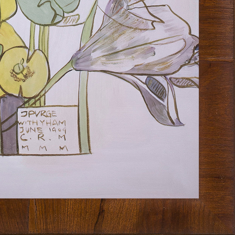 «Spurge, Withyham» par Charles Rennie Mackintosh - Reproduction d'art sur toile encadrée, Cadre argenté Rococo