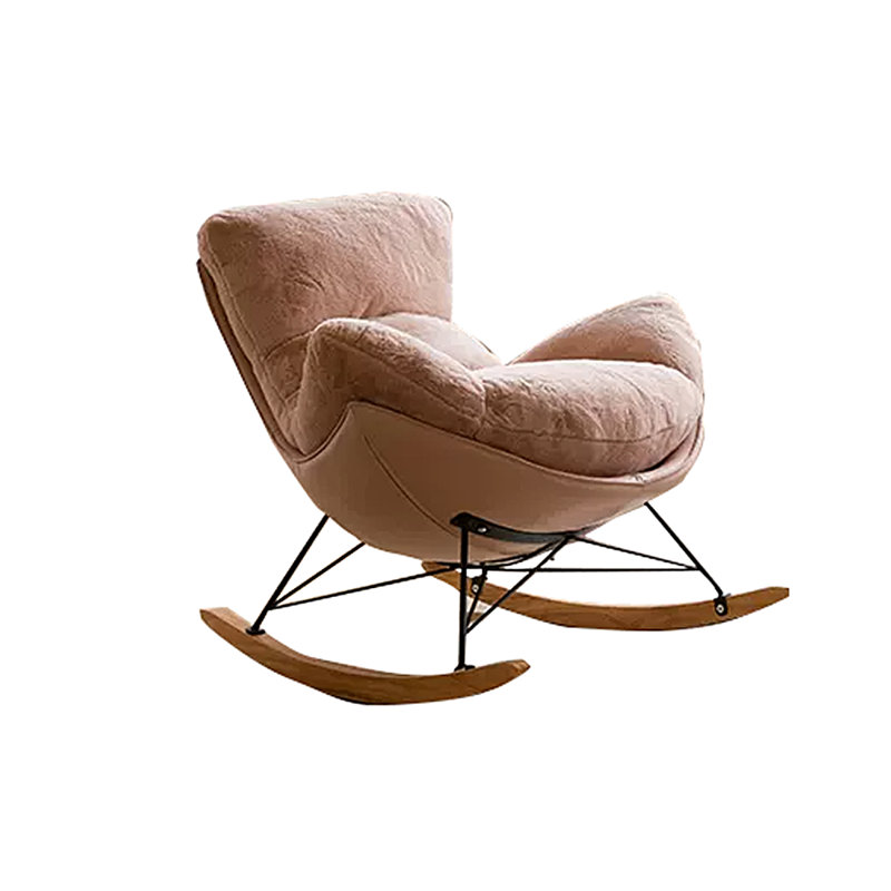 Chaise berçante moelleuse, Rose