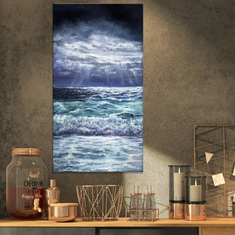 « sea & shore », impression storm sur toile tendue, H 32 po x l 16 po x P 1 po