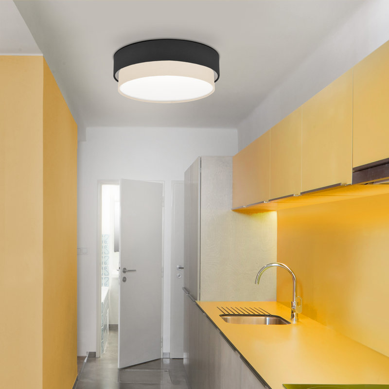 Elanaz Flush Mount, Black, Ecru