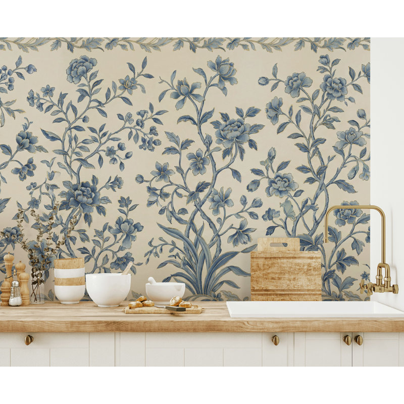 Papier peint floral, 200 po x 120 po, Non-Woven Nonpasted