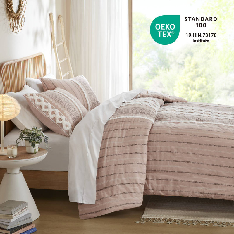Blush Pink Full Cotton Down Alternative Comforter Set
