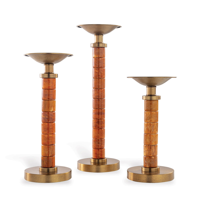 Jade Garden Candlesticks (Set/3), Amber
