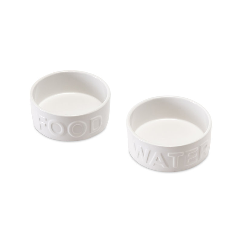 Ensemble de bols Classic pour animaux et nourriture, Grand (8 tasses / 64 oz liquides), Blanc