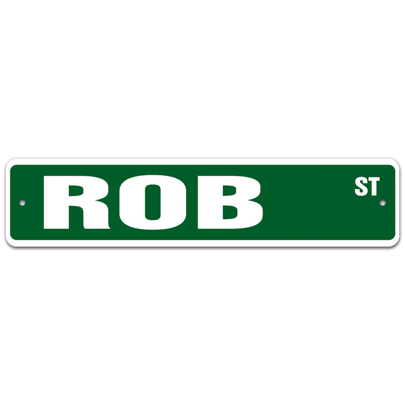Plaque de rue, H 6 po x l 24 po x P 0,1 po