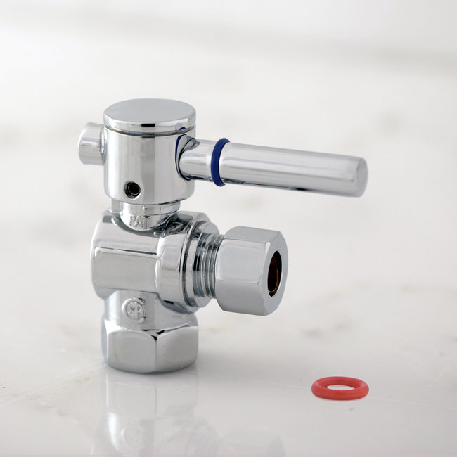 Kingston Brass Concord 3/8-Inch FIP x 3/8-Inch OD Comp Quarter-Turn Angle Stop Valve, Polished Chrome