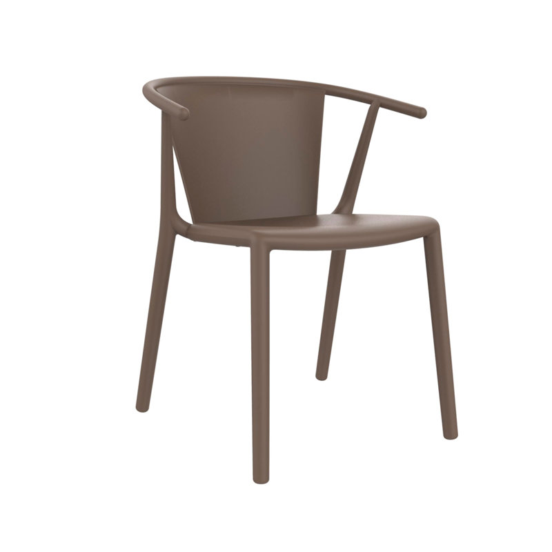 Steely Outdoor Dining Armchair, Chocolate