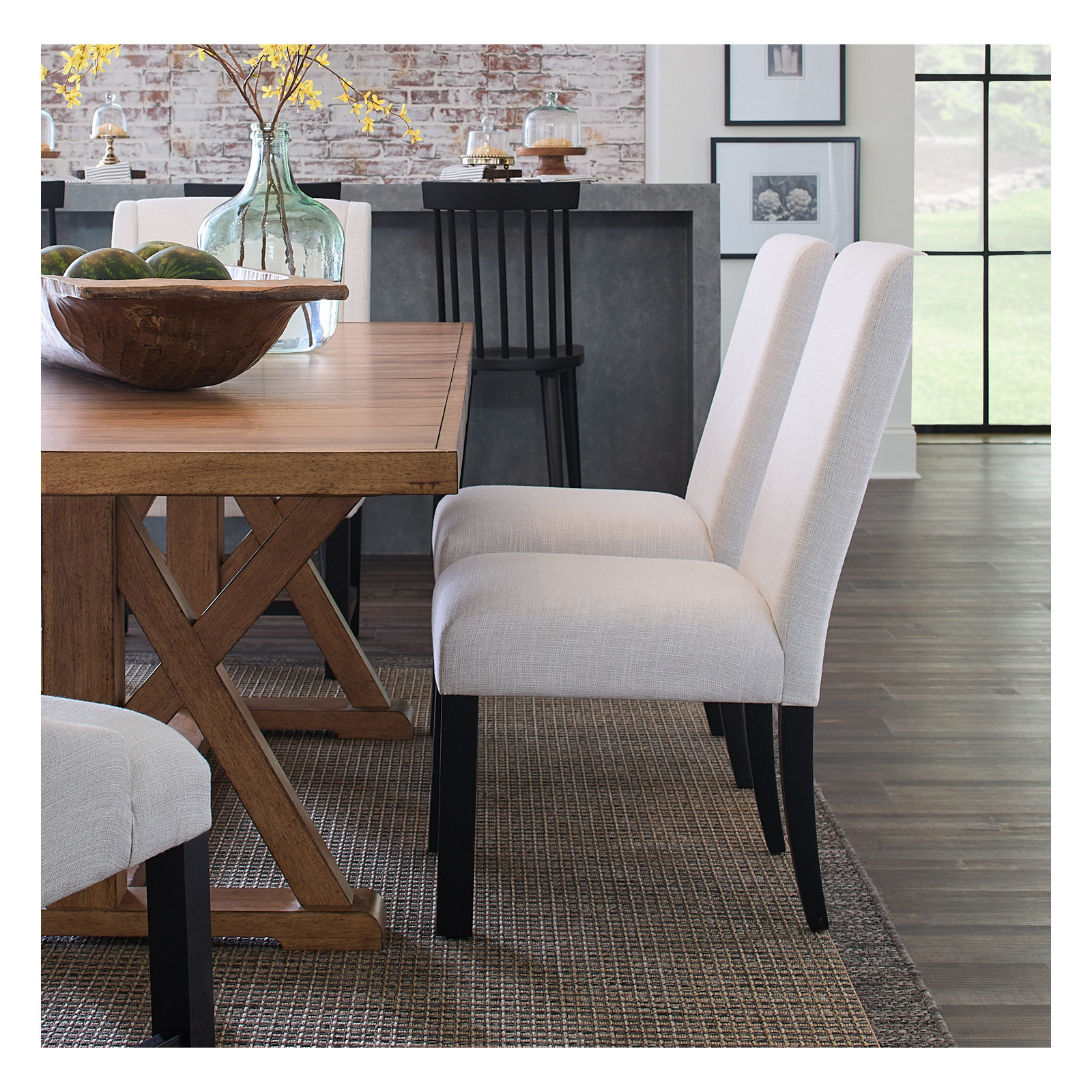 Mya Upholstered Side Chair, Black