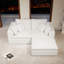Canapé modulaire 78,8 po x 68,9 po, canapé rembourré compressé pour le salon, la chambre à coucher, un appartement, aucun assemblage requis, combinaison libre de 3 pièces, tissu en velours côtelé moelleux, BLANC-612830233