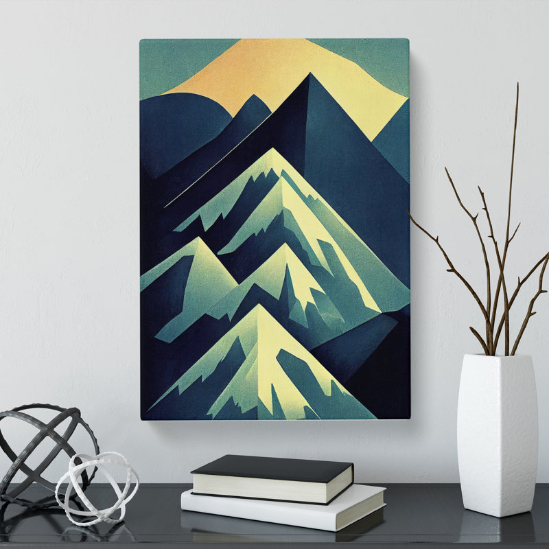 Winter Mountain Abstract - Wrapped Canvas, 60cm H x 40cm W x 3cm D